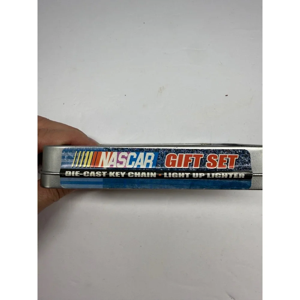 Dale Earnhardt Jr NASCAR #8 Die Cast Keychain and Light Up Lighter Gift Set Tin